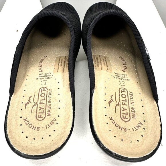 Fly Flot Slip On Shoes Clog Fabric Mesh Upper Leather Inner Black EU 39 US 8 - Picture 8 of 14